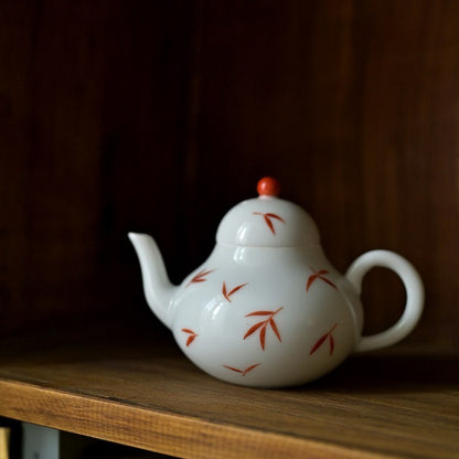 White Glaze Saffron Teapot